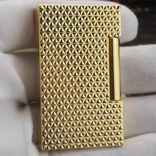 100% new vintage dupont gas lighter gas cigarette lighter polished jet gasoline flint lighter metal gas lighter