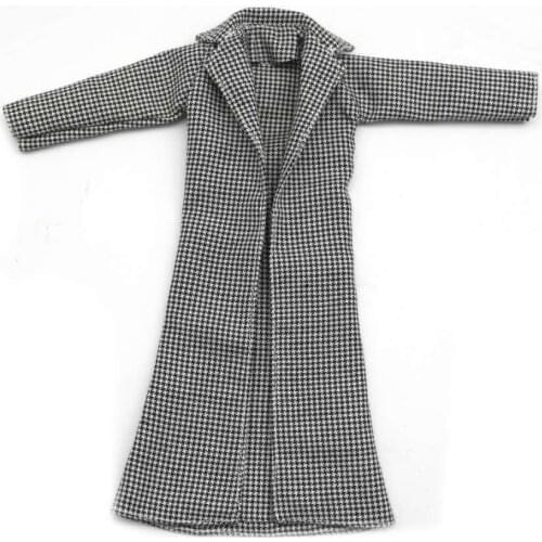 1/6 BJD Clothes Houndstooth Plaid Parka for Barbie Doll Outfits Winter Coat Jacket Dress 11.5" Dolls Accessory Girl DIY Toy Gift