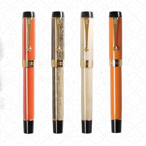 Luxury quality jinhao 100 Fountain Pen century tofu plastic Acrylic spinning gold elegante INK pen Business Office supplies new