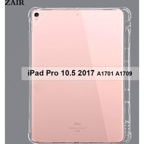 Silicone Case For iPad Pro 10.5 2017 A1701 A1709 Transparent Soft Case With Pencil Holder For iPad Air 3 A2123 A2152Back Cover