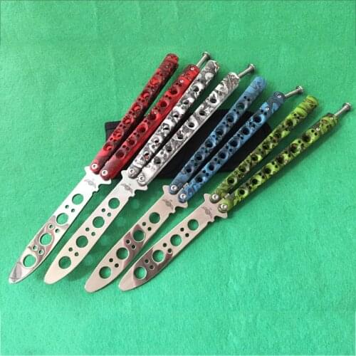 The One BM40T EDC Steel Blade Jilt Knife Practice Swing Butterfly Knife No Edge