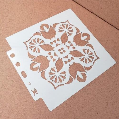 14.1*13 faceplate stencils Cover template spray plastic mold shield DIY cake hollow Embellishment printing lace ruler Easter