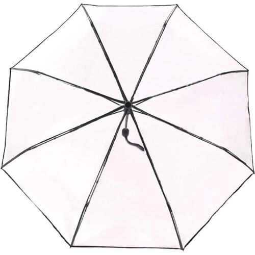 Sun-proof Waterproof Umbrella Fully Automatic Transparent Three-folding Umbrella Upgraded Mini Small Outdoor Rain Tools