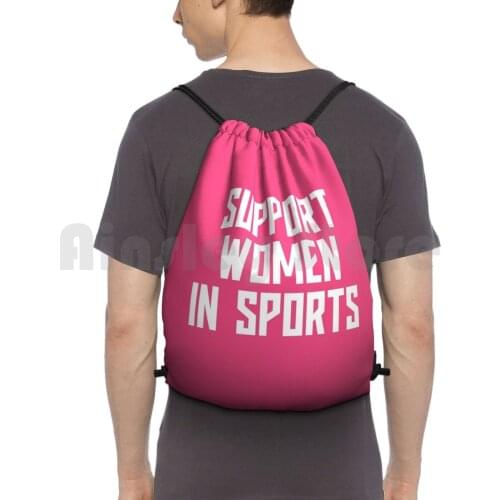 Support Women In Sports #10 Backpack Drawstring Bag Riding Climbing Gym Bag Support Women In Sports Support Women In Sports