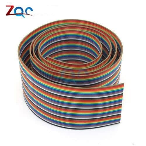 1M 3.3ft Flat Cable 40 Pin Rainbow Ribbon IDC Cable Wire Rainbow Cable In Stock