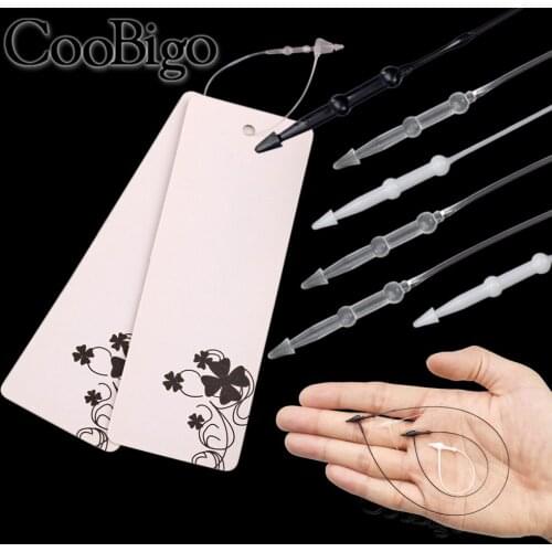 500pcs 3/5/7/9 Inch Transparent Black White Loop Locks Plastic Snap Lock Pins Security Tag Label Tags Fasteners Garments Accesso