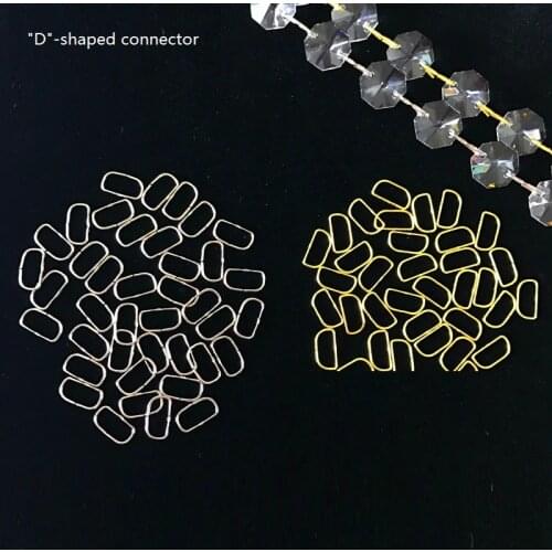 6X12mm Chrome/gold D shaped 304 stainless Rings connectors Crystal Prisms Of Chandelier Lamp Parts Connector