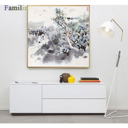 Abstract Chinese Ink Paintings Wu Guanzhong Modern Spring Canvas Art Print Poster Wall Picture For Hotel Living Room Decor Gifts