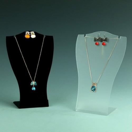 Acrylic necklaces & earings display stand necklace holder jewelry support jewellery organizer showcase piercing exhibitor case
