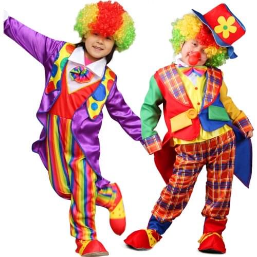 Halloween Costumes Kids Children Boy Girl Big Top Circus Clown Costume Naughty Fancy Fantasia Cosplay For Boys Girls Dress