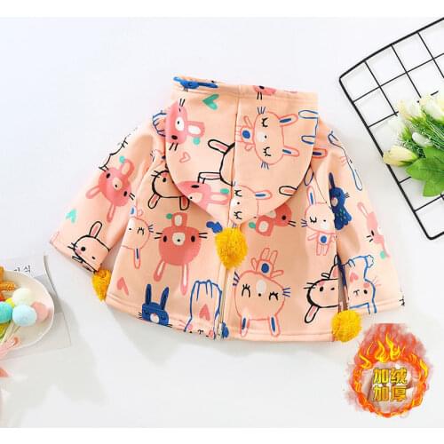 2021 Autumn Winter New Trend Baby Boys Girls Zipper Cardigan Jacket Childrens Plus Velvet Warm Hooded Sweater