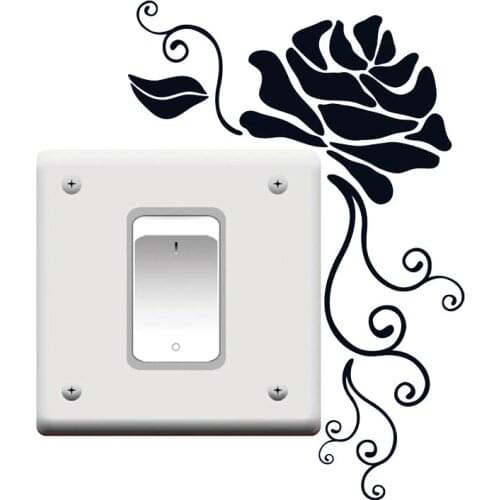 DIY Art Light Switch Removable Rose Flower Wall Sticker Home Vinyl Decal Decor 4WS0115