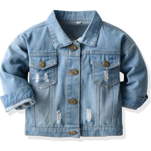 Boy Girl Denim Clothing Baby Coat Flower Embroidery 2021 New Fashion Childrens Spring Autumn Tops Son Daughter Kids Jacket