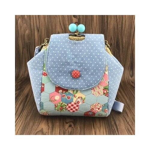 20cm Handmade Cotton Fabric Clutch Purse Metal Frame Bags Kisslock Backpack Shoulder bag Material Kit