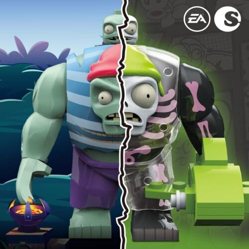 2021 New Zombie Toy Gargantuar Blind Box Lottery Game Dark Giant Skeleton Zombie Luminous Edition Doll Model Figures