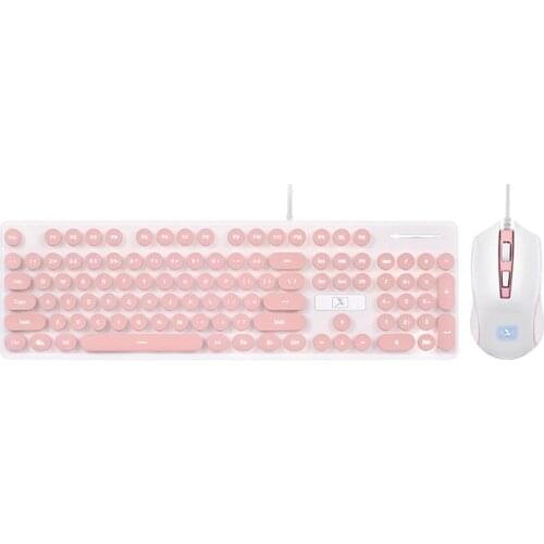 2 Pcs/set N518 Computer Supplies Wired Gaming Waterproof Luminous Keyboard+Mouse No impact design Backlight effect