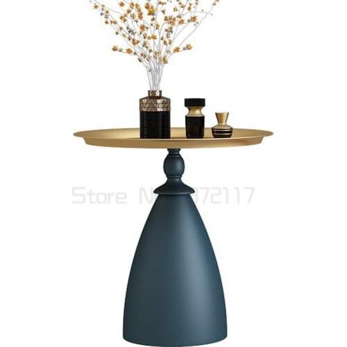 Nordic creative side table living room small round table sofa small tea table side cabinet round iron corner table