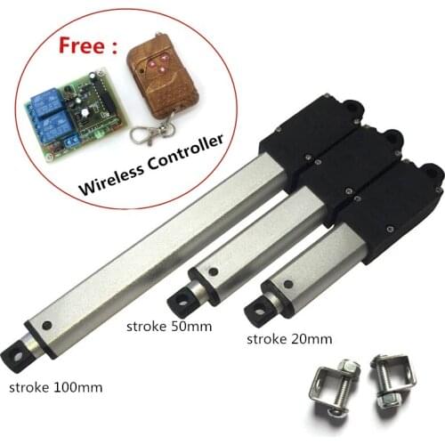 Micro Linear Actuator DC 12V 5mm/s 188N Lineal Actuador Stroke 10/21/30/50/100mm Electric Motor 12 V Volt Wireless Controller
