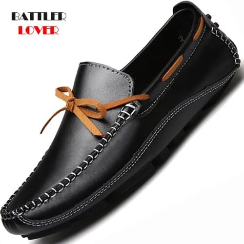 Brand New Fashion Summer Spring Men Driving Shoes Loafers Cow Leather Boat Shoes Breathable Male Casual Flats Loafers Size 38-44