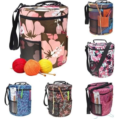1 Pcs DIY Sewing Kit Bags Portable Yarn Storage Bag Cylinder Woolen Crochet Hooks Thread Home DIY Apparel Needlework Storage