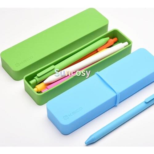 KACO PURE Silicone Stationery Box Set (Pencil Case+1 Black Gel Pen) Storage Box Anti-static Protect Pencils,School supplies