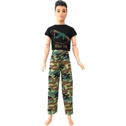 NK 2020 One Set Prince Ken Dolls Clothes Fashion Outfit Cool Cosplay Soldier Wear For Barbie Boy KEN Doll Toys 001G 6X