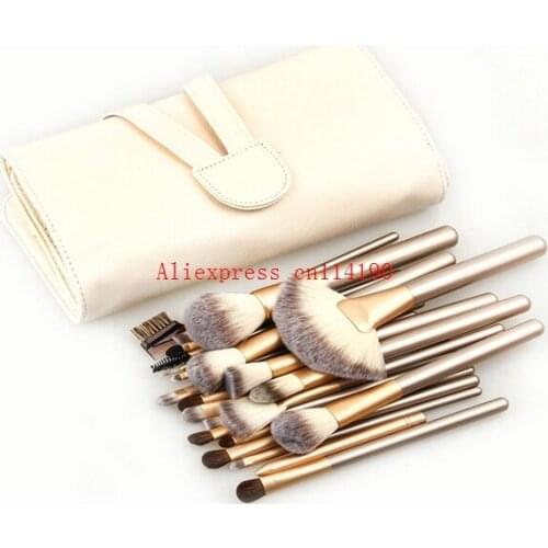 Wholesale 20 sets/lot 18 Pcs Makeup Brushes Set Tools Make-up Toiletry Kit Make Up Brush Set Case Cosmetic Foundation Brush