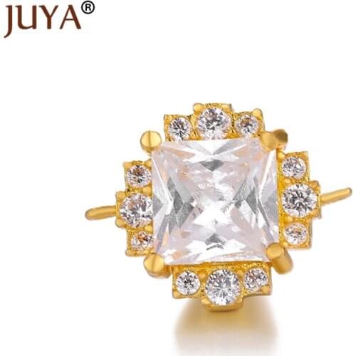 Jewelry Making Supplies Gold Rose Gold Luxury Crystal Zircon Charm Connectors For Jewelry Findings Hand made DIY GIFT