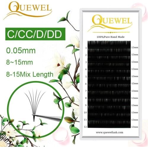 Quewel Automatic Bloom Eyelashes Extension Flowering 3D Effect Camellia Natural Bloom Eyelash Thickness 0.05mm Convenient Thick