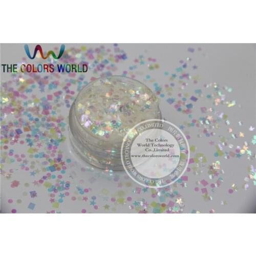 RQS233-109 Mix Iridescent Colors and Shapes Glitter for nail art and DIY decoration 1Pack =50g