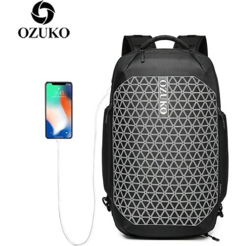 OZUKO Backpack Men Anti Theft School Bag for Teenager Male 15.6 inch Laptop Backpacks with Shoe Bag Waterproof Travel Mochila