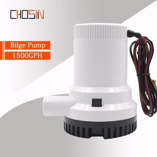 1500GPH Large Flow Dc 12v 24v Bilge Pump Electric Water Pump For Boats Accessories Marin,submersible Boat Water Pump 12 24 V