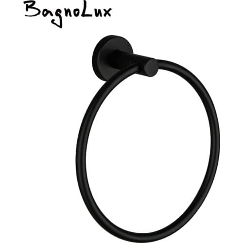 Vidric New Rust Proof Stainless Steel Bathroom Accessories Wall Mount Single Towel Bar Towel Ring Towel Holder in Matt Black Fi