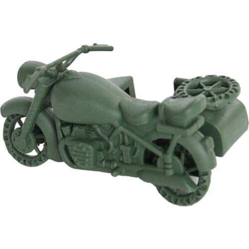 Vintage Plastic Army Motorbike Vehicle Car Model Army Base Playset Toy Sand Scene Model Solider Accs Toy Collections