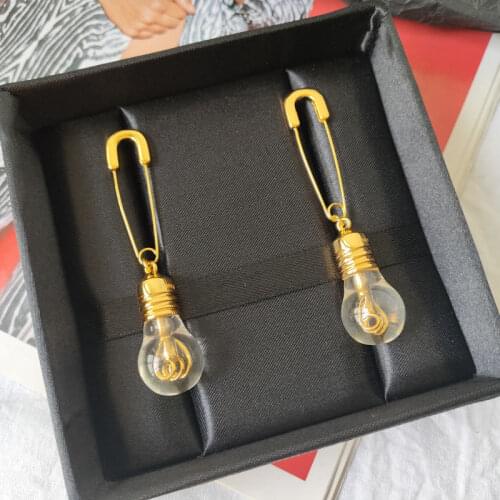 Custom Women Earring Gold Silver Bulb Stud Earring Pendant Pin Aros Charm Lady Personality Gift Korean Fashion Jewelry 2021