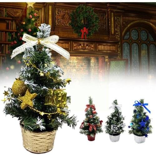 1pc Mini Golden Christmas Tree Sisal Silk Cedar Decoration Xmas Decoration 20cm Supplies Ornaments Gifts Small Trees Deskto E5N3
