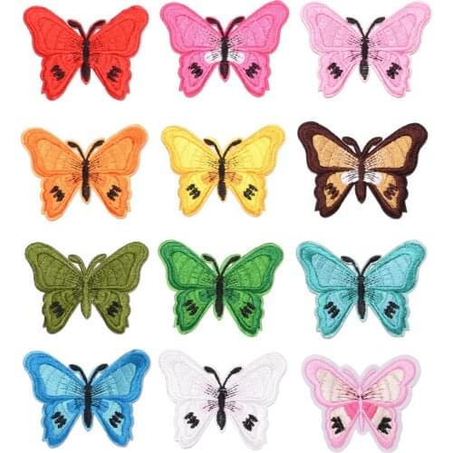 1 Pcs Mix Multicolor Butterfly Embroidery Fabric Appliqued Sewing Patches Garment Accessory Decoration Badge Stickers