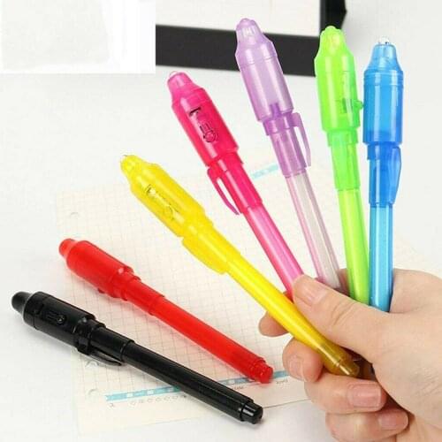 2/4/8/14pcs UV Light Pen Invisible Magic Pencil Secret Fluorescent Pen for Writing Pad Kids Child Drawing Painting Board DU55