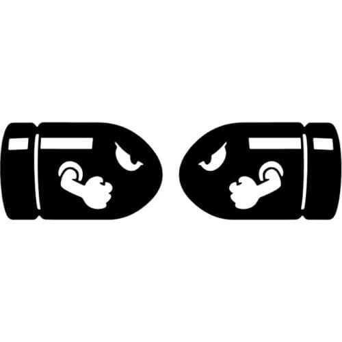 2PCS(Left & Right) 21*6.5CM Bullet Bill Car Sticker Decals Super Mario Motorcycle Stickers Personalized Car Styling C2-0346
