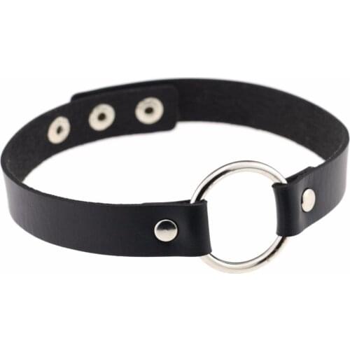 2019 Newest Jewelry Women Punk Rivet Gothic Choker Necklace DIY Handmade PU Leather Harajuku Grunge Funky Torques Anime Necklace