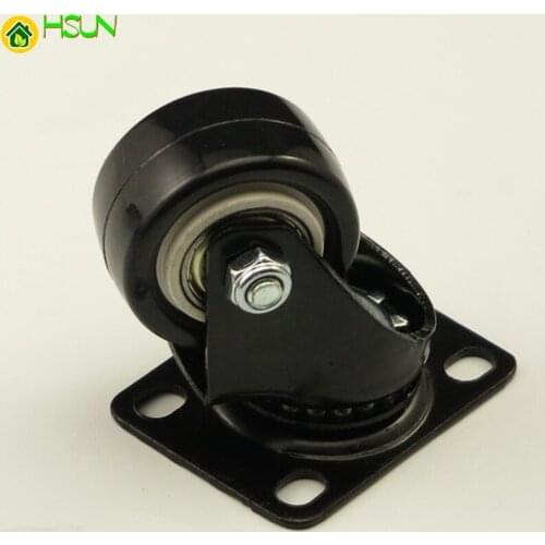 4PCS Black Office Chair Swivel Rubber Casters Industrial Universal Brake Wheels 1.5inch 2inch 2.5inch