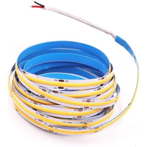 5M COB LED Strip Light 12V 24V High Density Flexible COB Tape Ribbon RA90 308LEDs 384LEDs 528LEDs Stripe Rope for Home Decor