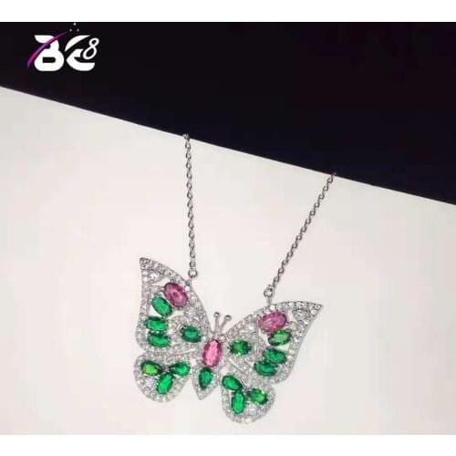 Be 8 New Arrival Clear AAA Cubic Zirconia Stone Butterfly Shape Pendant Necklace for Women Fashion Jewelry N064