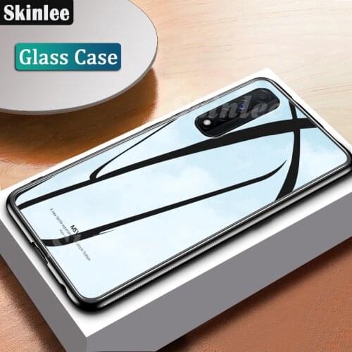 Skinlee For Realme Narzo 30 5G Case Tempered Glass With Soft TPU Frame Shockproof Phone Cover For Realme 7 4G Case