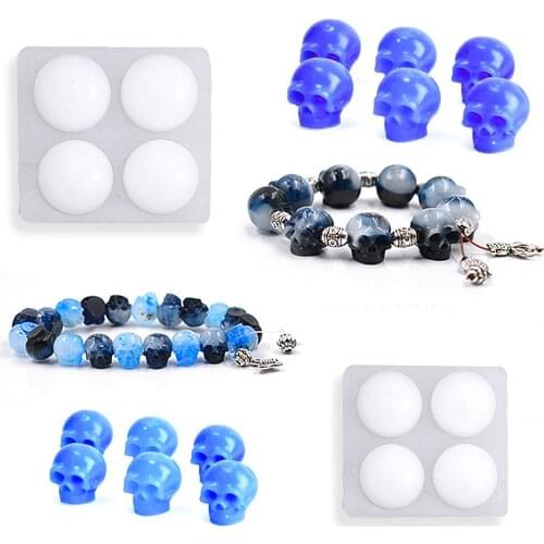 New 3D Silicone Mold Skull Mould Bead Dried Flower Silicone UV Resin DIY Clay Epoxy Resin Molds For Jewelry