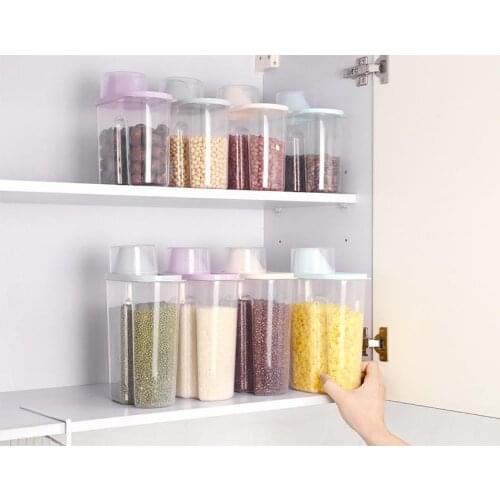 1.9L/2.5L Sealed Cans Food Storage Container Lids Box Tank Grains Refrigerator Kitchen Bottle Cereal Flour Grain Multigrain