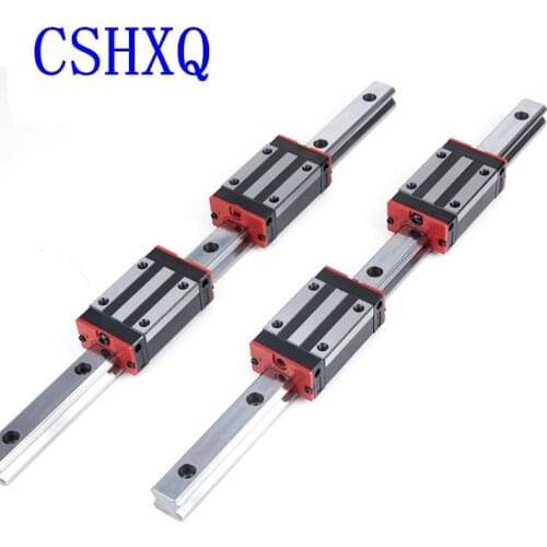 Linear Rail Guide HGR15/HGR20/HGR25-250mm-1400mm 2pcs + 4PCS Linear Block Carriage HGH...CA or HGW...CC for CNC Machine
