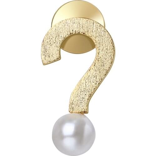 Lotus Fun Real 925 Sterling Silver Handmade Designer Fine Jewelry Cute Question Mark Design Brooches Pin Broche For Women