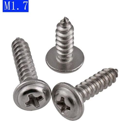 M1.7 304 stainless steel A2 - 70 Flanged Pan Washer Head Phillips Self Tapping Screws Bolts