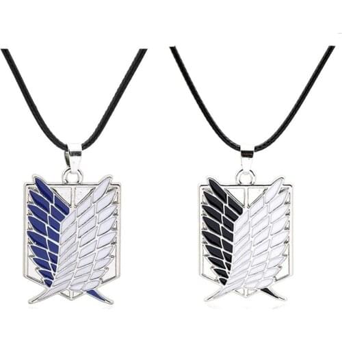 MeetLife Attack Titan Wings Of Freedom Necklace Anime Shingeki No Kyojin Scout Corps Necklace Anime Jewelry